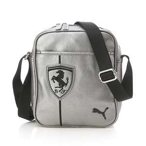 BN Puma Ferrari LS Small PU Leather Shoulder Messenger Bag in Silver 