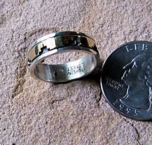 Navajo Skeets Sterling Silver & 14KT Gold Overlay Ring  