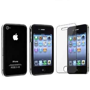 Clear / Black Bumper TPU Rubber Skin Case for Apple® iPhone® 4 / 4S 