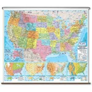 com Universal Map 762542195 US Advanced Political Classroom Wall Map 