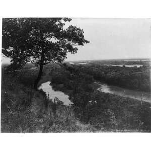 Clinton,Iowa,IA  Mississippi valley from Joyces? Peak,c1898,river 