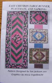 Pattern Easy Chevron Table Runner Placemats Napkins sew  