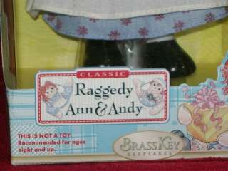 HAPPY BIRTHDAY Classic Raggedy Ann Porcelain DOLL Cake Yarn Hair Brass 