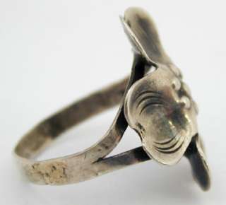 Vintage Hand Made Silver Dogwood Ring Sz 7  