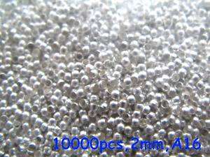 10000x silver plt Tube Crimp Stopper end beads 2mm cja9  