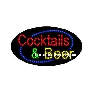  Cocktails & Beer LED Sign (Oval): Sports & Outdoors