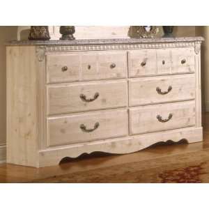  Seville 6 Drawer Dresser In Wood/Granite Finish by 