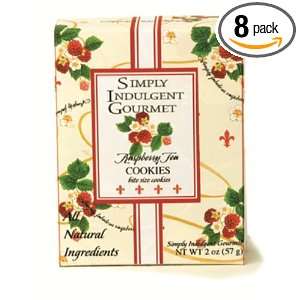 Simply Indulgent Gourmet Raspberry Tea Cookies, 2 Ounce Boxes (Pack of 