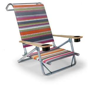   Folding Beach Arm Chair with Cup Holders, Techno: Patio, Lawn & Garden