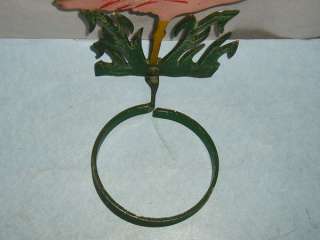 Vintage 10 Metal Flamingo Flower Pot Hanger Holder wall mount  