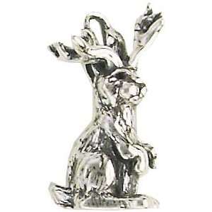  Solid Sterling Silver Jackalope Charm: Jewelry