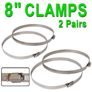 PAIRS 8 INCH WORM HOSE DUCT CLAMP 4 FLEXIBLE DUCTING  