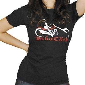 BikaChik Signature T Shirt   2X Large/Black/Red 