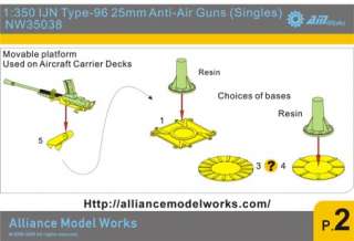 Alliance Model Works 1:350 WWII IJN Type 96 25mm Single Mount (10 