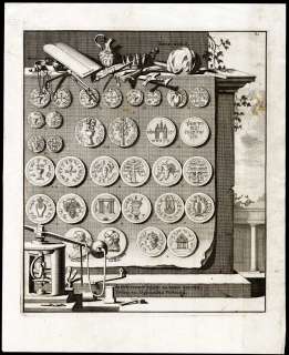 Antique Print HEBREW COINS SHEKEL JEWS ISRAEL Goeree 1690  