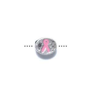  Shipwreck Beads Zinc Alloy Oval Bead with Pink Ribbon, 8 