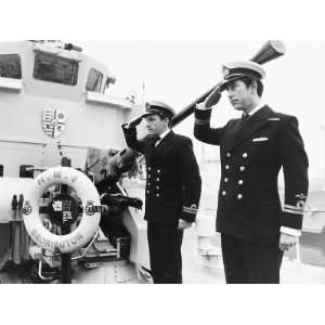  Prince Charles Leaving the Royal Navy Saluting His Shipmates 