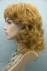 Red Medium Human Hair Wavy Monofilament Wigs  