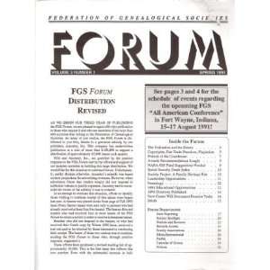   Forum Volume 3 Number 1 Spring 1991 Sandra Hargreaves Luebking Books