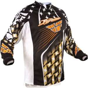 Fly Racing Kinetic Jersey , Color: White/Gold, Size: 2XL 364 2242X