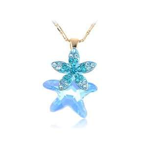 Aquamarine Light Sapphire Shedding Starfish Swarovski Crystal Element 