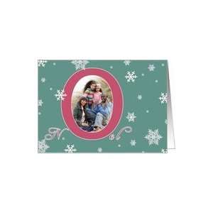  Noel, christmas photo card, red letters, snowflakes, Card 