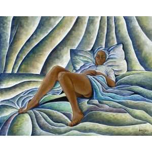  Dreaming Woman by Nathaniel Barnes   27 x 32 inches   Fine 