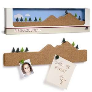   Brown Message Cork Board with 9 Tree Push Pins