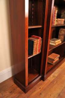 English Sheraton Open Breakfront Bookcase Furniture  