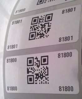 100 SEQUENTIALLY NUMBERED W/QR BAR CODE LABELS STICKERS  