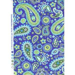 Blank Quilting Paisley Park Green Blue Paisley 5836 Blue Quilt Fabric 