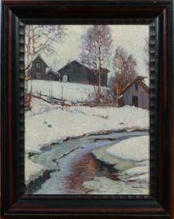 Winter River Landscape Oil Painting by Russian Bulgarian, Ivan 