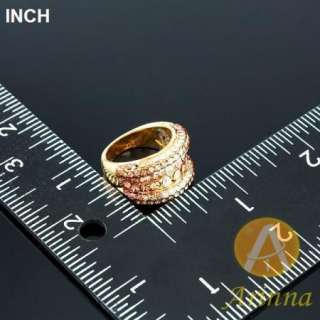 Arinna shiny topaz 18K Gold GP Swarovski Crystals Ring  