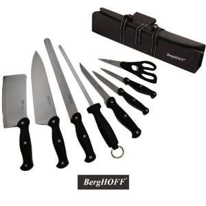 Berghoff Pro Knife Set with Roll Bag   9 Piece  Kitchen 