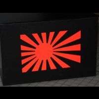 REFLECTIVE Rising Sun Decal Japan Flag 8x5 Sticker jdm  