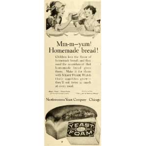 1920 Ad Northwestern Yeast Chicago Homemade Bread Children Foam Baking 