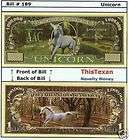 Unicorn Magic Mythical Horse Funny Money Bill # 189  
