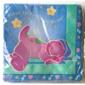  BARNEY & FRIENDS 3 Ply HAPPY 1ST BIRTHDAY LITTLE ONE 