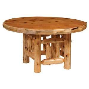 Traditional Cedar Log Round Dining Table: Home & Kitchen