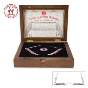   Crane Limited Pink Pearl Folding Knife Set Limited to 500 Production