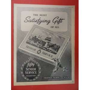 Senior Service cigarettes , 50s Print Ad (box of cigarettes 