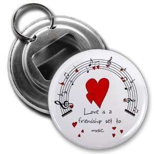 Creative Clam Love Music Valentines Day 2.25 Inch Button Style Bottle 