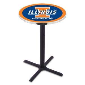   Illinois Counter Height Pub Table   Cross Legs   NCAA: Home & Kitchen