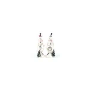   Eco Country Glitter Christmas Snowmen Candy Cane/Wreat: Home & Kitchen