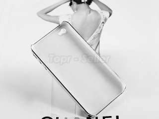 White Luxury Designer Sheep Leather Chrome Hard Back Case Cover For 