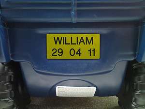 Little Tikes Cozy Truck Custom Engraved Number Plate  