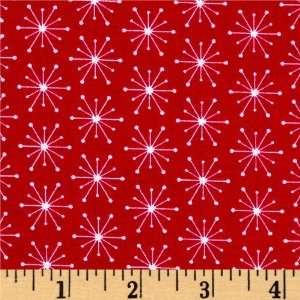  44 Wide Over The River Snowflakes Red Fabric By The Yard 