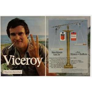  1977 Viceroy Cigarette Man Scale 2 Page Print Ad (6075 