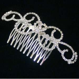  Heart w. Curly Swirls Crystal Hair Comb: Everything Else