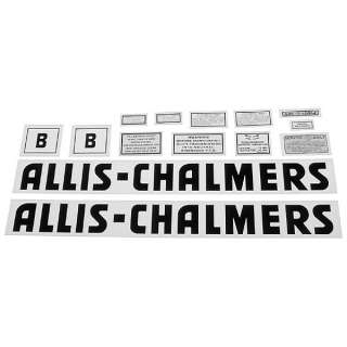 Decal Set for Tractor  Make  Allis Chalmers  Description  B, with 